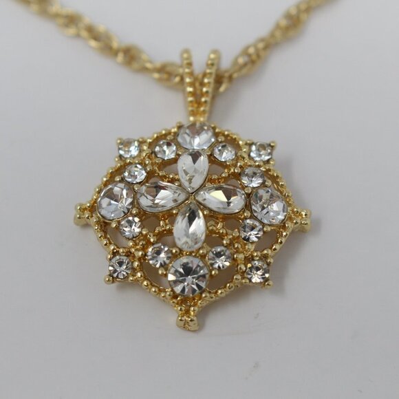 Charter Club Gold-Tone Crystal Filigree Pendant Necklace & Stud Earrings‎ Set - Picture 5 of 6